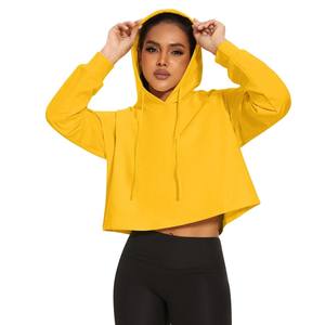 เสื้อฮู้ดและสเวตเตอร์ลำลองสำหรับผู้หญิงเสื้อครอปโอเวอร์ไซส์ระบายอากาศได้ดีใส่ได้ทั้งชายและหญิงมีโลโก้ - Product Image 5