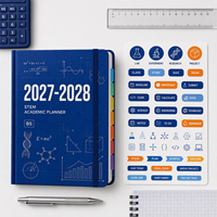 Agenda scolaire LABON personnalisé 2027 2028 STEM A5 B5, spirale, couverture rigide, onglets, autocollants, organiseur d'études, OEM, marque privée, carnet