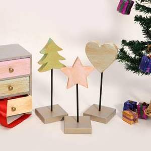 Sapin de noël en bois moderne luxueux pour la décoration intérieure pour la maison ornements d'arbre de décoration de noël de vacances festives - Product Image 2