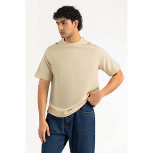 T-shirt en maille coupe régulière oversize MN-TS-SS26-024-C 200 grammes, style urbain, impression sérigraphique haute performance - Product Image 1