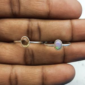 แหวนเรียงพลอยโอปอลและซิทรินสีเงิน925น้ำหนักเบาเครื่องประดับจัดงานแต่งงานและปาร์ตี้สำหรับผู้หญิงแหวนของขวัญที่สมบูรณ์แบบ - Product Image 4