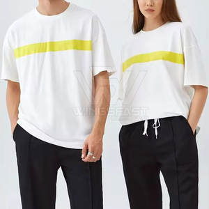 Prix raisonnable en gros 100% coton coupe ample imprimé T-shirts pour hommes Logo personnalisé unisexe t-shirts - Product Image 1