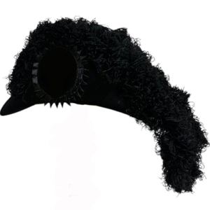 Chapeau d'officier de la Ligne des Chevaliers Templiers de l'Illinois, entièrement noir avec plumes - Product Image 4