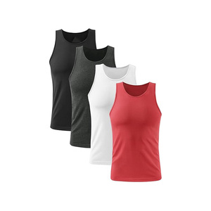 Camisetas sin mangas de musculación para hombre personalizadas, camiseta de verano de poliéster 100% de secado rápido con camisetas sin mangas con estampado liso - Product Image 4