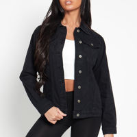 Chaqueta Vaquera para Mujer, Corte Clásico, Color Sólido, Cierre de Botones, Estilo Casual, Otoño, Tela de Algodón Lavado