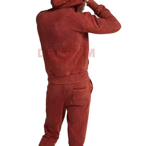 ชุดวอร์มผ้าฝ้ายแท้ 100% ล้างสีแบบแอซิดวอชสำหรับผู้ชาย ไซส์พลัส สีสั่งทำได้ ดีไซน์ใหม่สำหรับฤดูหนาว - Product Image 5