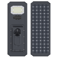 Lampe solaire LED tout-en-un intégrée pour extérieur, boîtier en aluminium, capteur de mouvement à allumage automatique, lampe de sécurité pour jardin