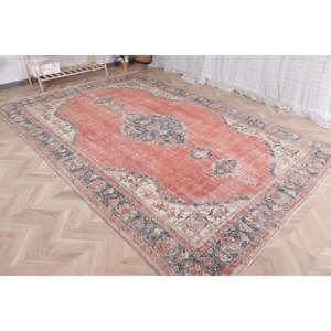 Turkish <b>Runner</b> Rug 0.6x10.5 ft (19x321 cm), Vintage <b>Red</b> Camouflage Rug - Product Image 3