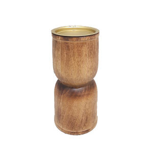 Portavelas de madera/Metal personalizado, acabado marrón para eventos en casa, fiestas, iluminación de mesa, decoración hecha a mano a granel - Product Image 1
