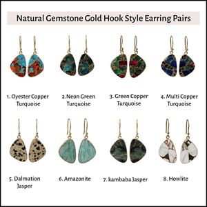 Oyster Cuivre Turquoise Boho À La Mode Plaqué Or Crochet Style Boucles D'oreilles Filles Fantaisie Forme Earjewelry pour Cadeaux - Product Image 2