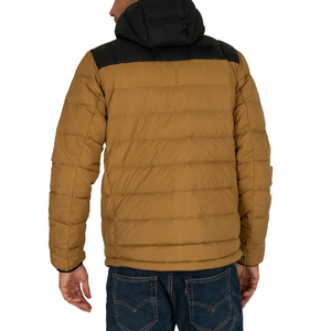 Custom Men's Casual Style Hooded Stand Collar Zipper Puffer Jacket Thick <b>Bubble</b> <b>Coat</b> Winter Season Letter Pattern Canvas Fabric - Product Image 3