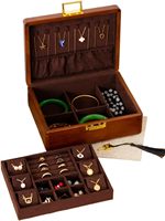 Caja de Joyería de Madera de Nogal Sólido Marrón DECOR N UTILITY CRAFT con Cerradura, 2 Capas, Forro de Terciopelo, Almacenamiento Personalizable, Tamaño y Logotipo Personalizables, para Pendientes