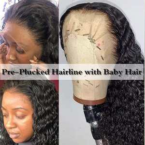 Perruque en dentelle HD avec cheveux humains vierges à l'aspect mouillé, vagues d'eau, avec mèches alignées sur la cuticule et ligne de cheveux pré-épilée - Product Image 5