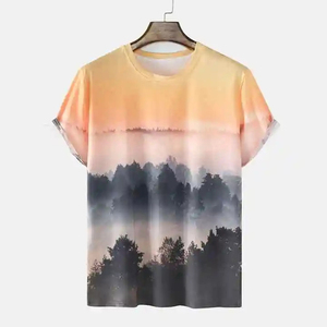 T-shirts pour hommes en sublimation, tissu tricoté respirant et doux, imprimé, design tendance, polyester/coton, séchage rapide, écologique - Product Image 1