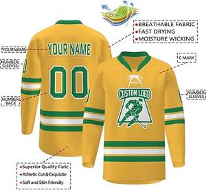 Equipo de hockey de tela de poliéster Premium diseño personalizado al por mayor camiseta de hockey de equipo con estampado de color personalizado - Product Image 3