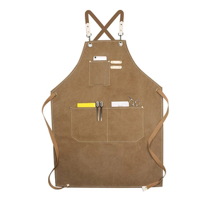 Tablier en toile de coton avec sangle de cou réglable Tablier long pour adultes Tablier de cuisine avec logo personnalisé - Product Image 6