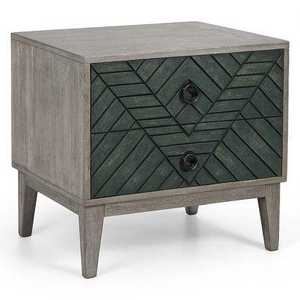 Modern Wooden Cabinet <b>Nightstand</b> with 2 Drawers for Bedroom Living Room & Home Office-Durable Handcrafted Solid Wood Furniture - Product Image 4