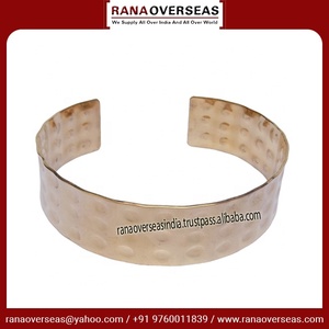 Handmade Hammered Brass <b>Bracelet</b> <b>Adjustable</b> Open Cuff <b>Bracelet</b> for Men Women Textured Stylish Jewelry - Product Image 4