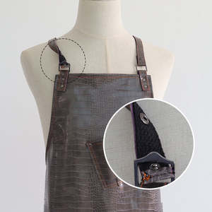 Stylish Textured PU <b>Apron</b> Stylish Waterproof Barber Kitchen <b>Garden</b> Working <b>Apron</b> - Product Image 6