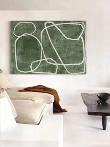 Green Minimalist <b>Abstract</b> <b>Canvas</b> Art Print Digital Printing Indoor Wall Decor No Frame 4 Color Ink On <b>Canvas</b> - Product Image 5