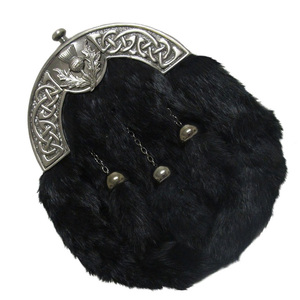 Sac sporran de cérémonie Highland fait à la main avec du cuir véritable fabriqué pour les événements de kilt écossais Sacs Sporran à vendre - Product Image 5