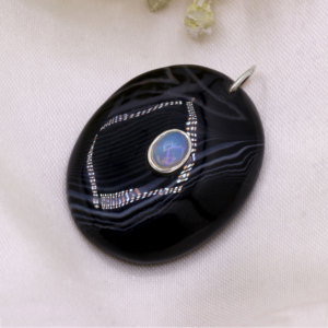 Real Sulemani Hakik y ópalo colgante de piedras preciosas artesanales en 925 joyería de plata esterlina sólida disponible al por mayor - Product Image 3
