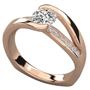 Anillo Solitario con Engaste de Puntas y Diamante Redondo - Product Image 1