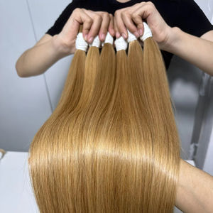 Extensions de cheveux vierges vietnamiens de qualité supérieure, les plus vendues, cuticules alignées, ultra-lisses, ondulations profondes, ondulations naturelles, double trame machine - Product Image 1