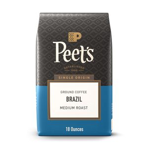 Peet's Coffee, Medium Roast Ground Coffee, 100% Arabica Coffee - Single Origin Brazil 18 Ounce Bag - Product Image 1