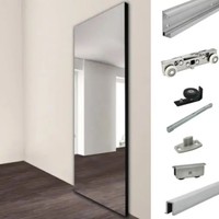 Kualitas kokoh cermin geser pintu interter Interior rumah dengan jalur tak terlihat dinding desain terpasang dengan penutup yang lembut
