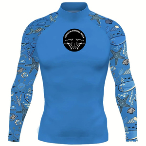 OEM Custom Design Heat-Transfer Printed Breathable UPF50 Quick Dry <b>Long</b> Sleeve <b>Black</b> No Gi BJJ Jiu Jitsu MMA Rashguard for Men - Product Image 4