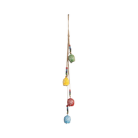 Carillon éolien artisanal en fer avec clochettes de vache, personnalisable, perles en bois colorées, style antique et moderne, décoration rustique pour mur, jardin et maison
