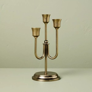 Decorative Stylish Metal <b>Candelabra</b> Available in <b>Gold</b> and Silver Designed for Modern and Vintage Inspired Home Decor Settings - Product Image 1