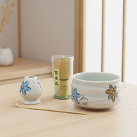 Ensemble de matcha de luxe en céramique de style Japandi, résistant à la chaleur, collection de cérémonie du thé haut de gamme 3460876Set