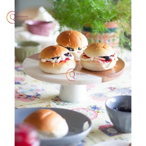 Recién llegado, soporte de pastel de mármol y madera de forma redonda para cocina, decoración de flores de calidad Premium para soporte de pastel de cena romántica - Product Image 2