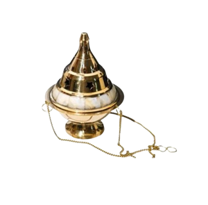 Brûleur d'encens portable en métal fini or du Moyen-Orient du meilleur design Brûleur d'encens Bakhoor de l'Inde - Product Image 3