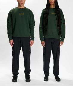 Conjunto de chándal para hombre con logotipo personalizado al por mayor, Sudadera de cuello redondo y pantalones para correr, traje de Jogger liso en 2 piezas - Product Image 3