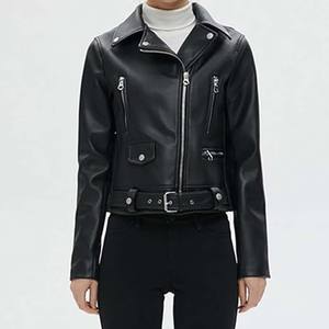 Vestes en cuir pour femmes, coupe régulière, manches longues, respirantes, mode hiver, en cuir de vache, tricotées sur mesure, imperméables, écologiques - Product Image 6