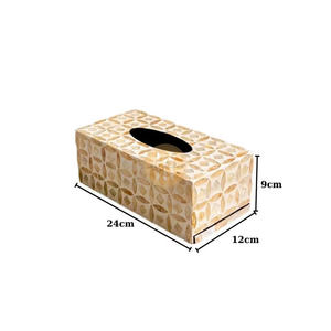 Porte-mouchoirs rustique en nacre du Vietnam pour des accents d'intérieur de style campagnard et une décoration de salle de bain vintage utilisant des coquillages - Product Image 6