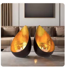 Bougie décorative noire et dorée faite à la main de forme ronde votive pour décoration de vaisselle de mariage à la maison bougie votive disponible en bas quantité minimale de commande - Product Image 4