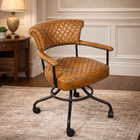 Chaise de bureau moderne en cuir avec fonctions pivotantes et hauteur réglable pour bureau à domicile et configuration de poste de travail