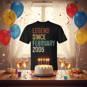 T-shirt promozionale premium per il 21° compleanno, per chi ha 21 anni dal febbraio del 2005 - Product Image 3