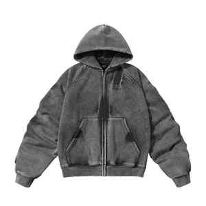 Sweat à capuche personnalisé de style rétro américain délavé pour hommes, marque de mode de rue, sweat à capuche POUR HOMMES - Product Image 1