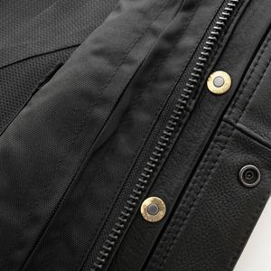 Gilet en cuir véritable pour moto, sur mesure, prix de gros abordables, respirant, résistant à l'abrasion, gilet en cuir pour moto pour homme - Product Image 5