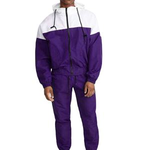 Ensemble survêtement décontracté pour homme avec coupe-vent à capuche et pantalon de jogging, fermeture éclair, 100 % coton, 2026 - Product Image 6