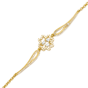 Pulsera Baguette con abalorio de flor para mujer, joyería de plata de ley 925 hecha a mano, nueva moda - Product Image 3