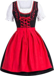 Dirndl de Última Moda, Diseño Personalizado, Dirndl Bávaro Tradicional para Mujer, Patrón Sólido, Prendas para Oktoberfest, Ropa Ligera de Calle - Product Image 6