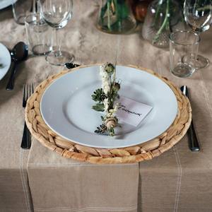 Napperon en jacinthe d'eau naturelle Artisanat Produits écologiques Fabriqué au Vietnam Décoration de table Napperon tissé Vente en gros - Product Image 4