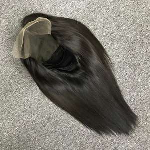 Perruque de cheveux bruts vierges droite à os long de haute qualité la plus vendue en gros non traités avec fermeture à lacet d'un donneur - Product Image 5