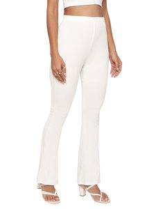 กางเกงขาบานเอวสูงแบบพับได้สำหรับผู้หญิง - กางเกงขาบานลำลองสำหรับกิจกรรมกลางแจ้งทรงขากว้างช่วยให้ดูผอม - Product Image 3